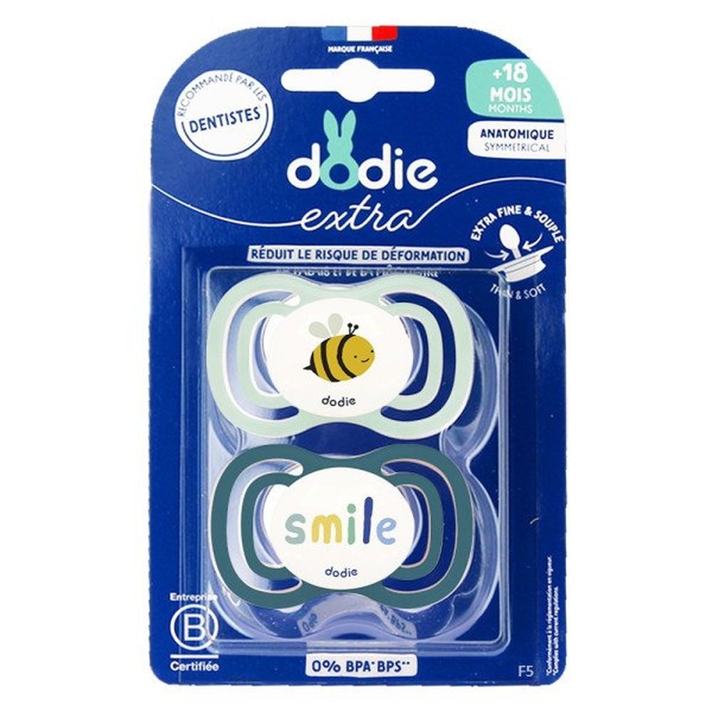 dodie – sucette +18mois duo extra fine vert f6