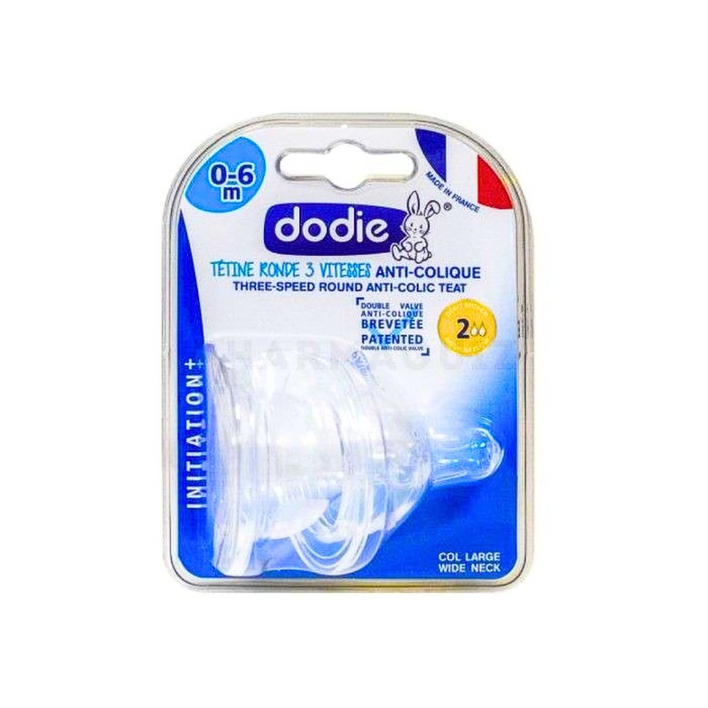 dodie – tetine initiation+ 3 vitesse anti colique d2 0 6m