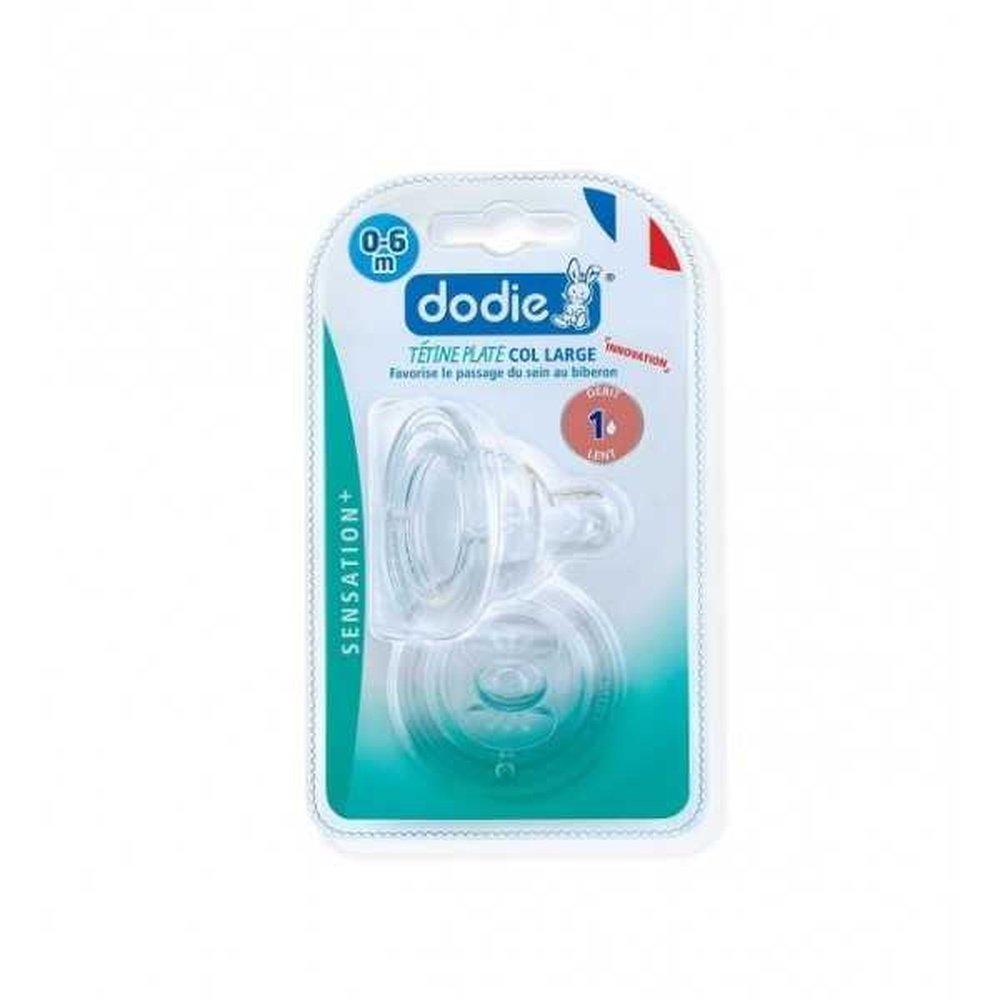 dodie – tetine plate sensation+ anti colique d1 0 6m x2