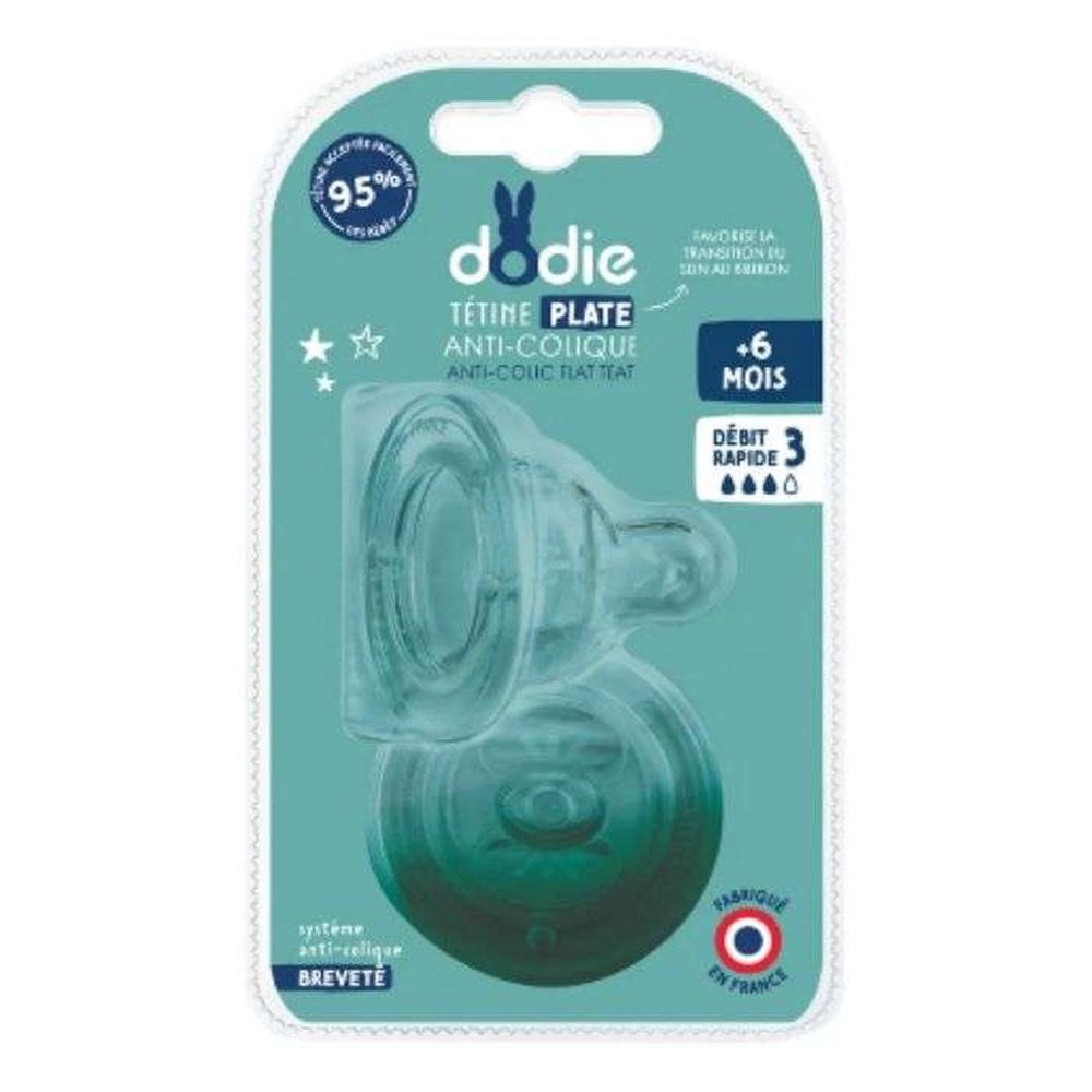 dodie – tetine plate sensation+ anti colique d3 +6m x2
