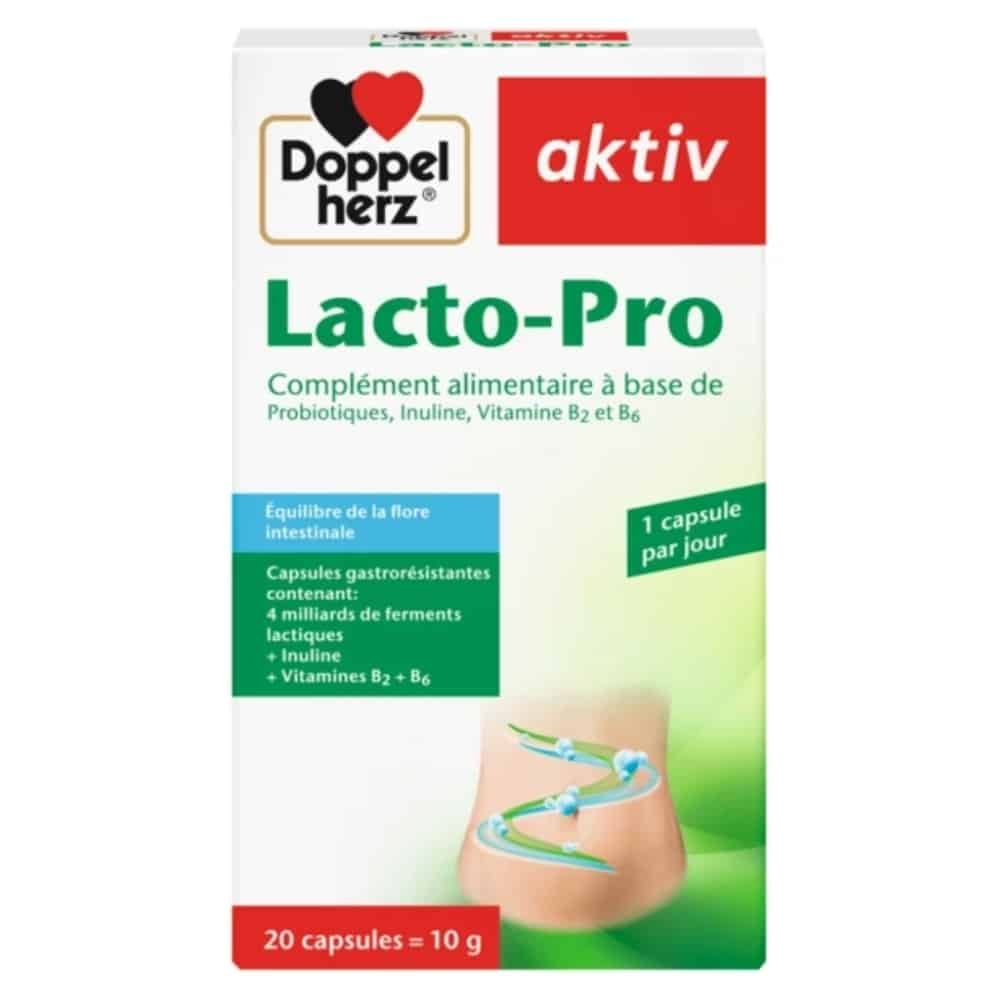 doppel herz – activ lacto pro equilibre de la flore intestinale – 20 capsules
