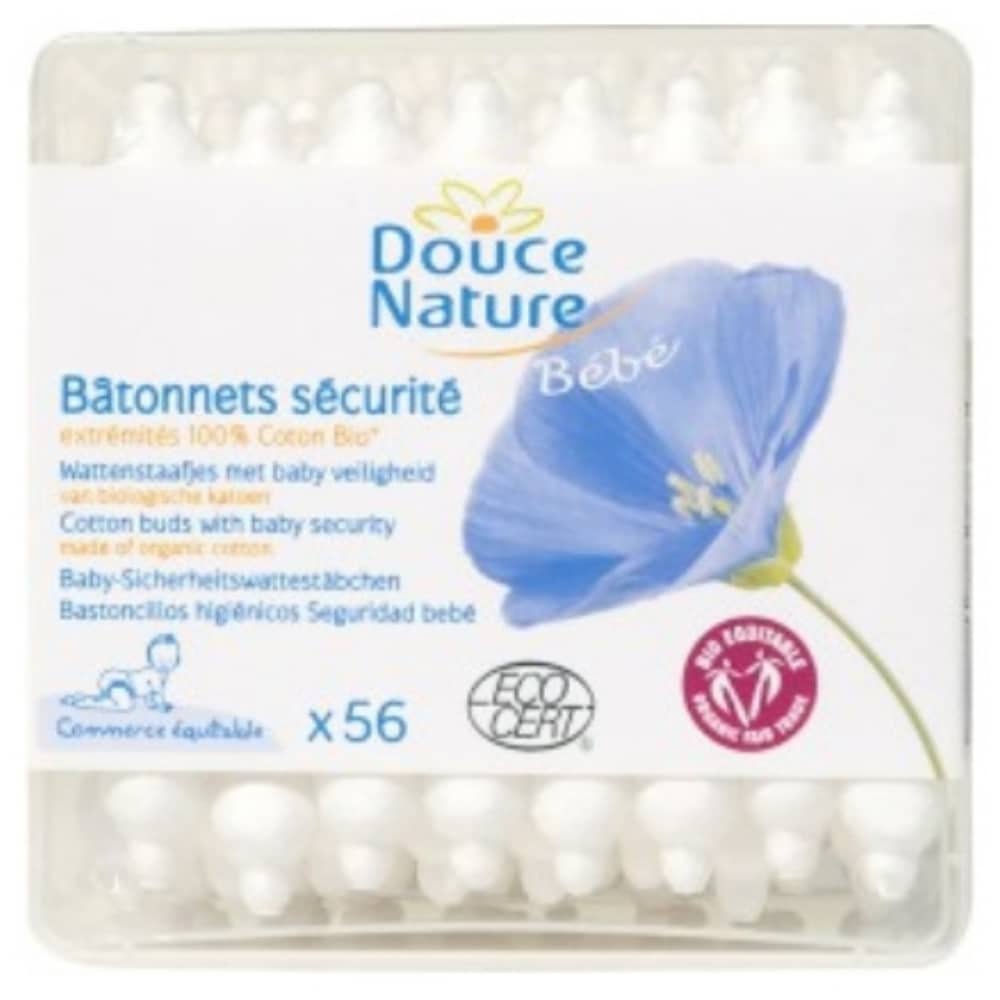 douce nature – bebe batonnets securite coton tiges bio – 56u