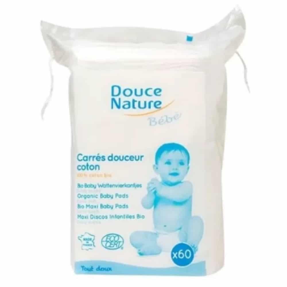 douce nature – bebe carres de douceur coton bio – 60u