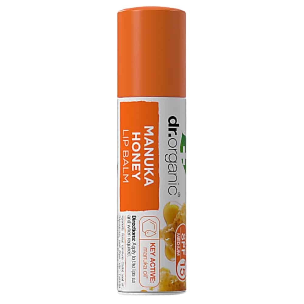 dr organic – baume a levres miel de manuka bio – 5, – 7ml