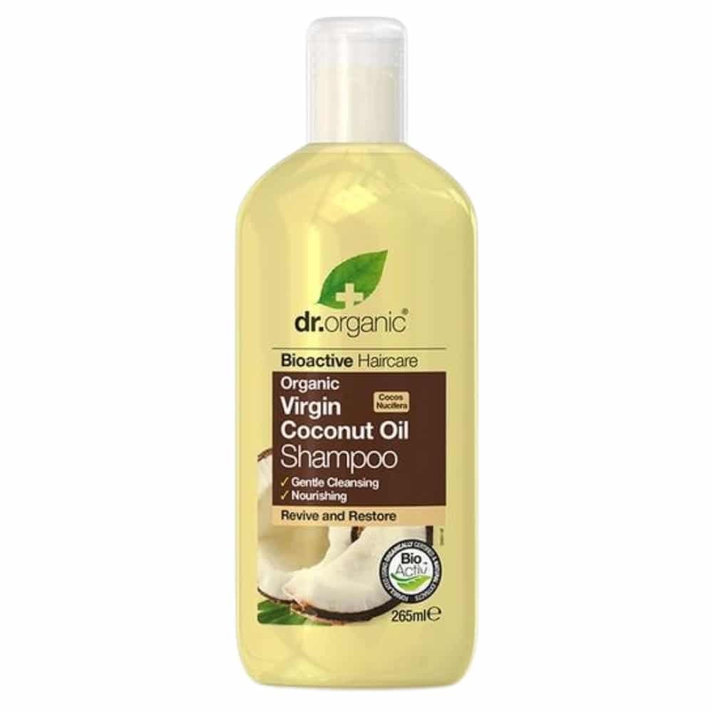 dr organic – shampoing huile de noix de coco vierge nourrissant bio – 265ml