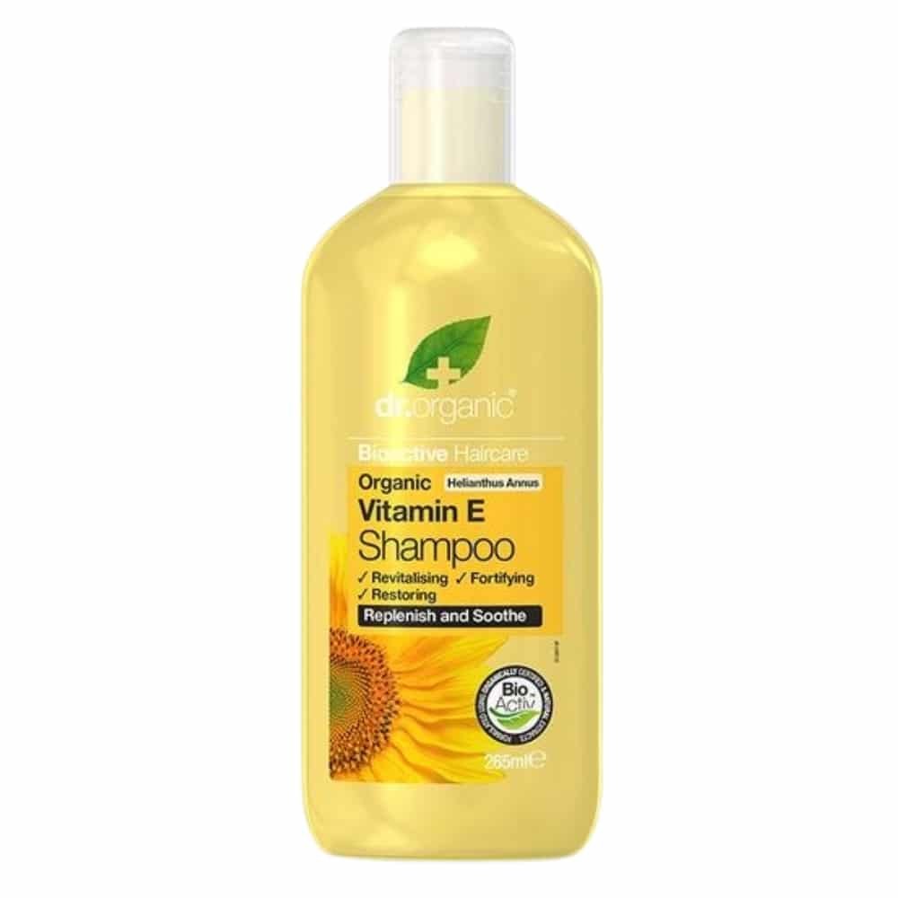 dr organic – shampoing vitamine e fortifiant bio – 265ml