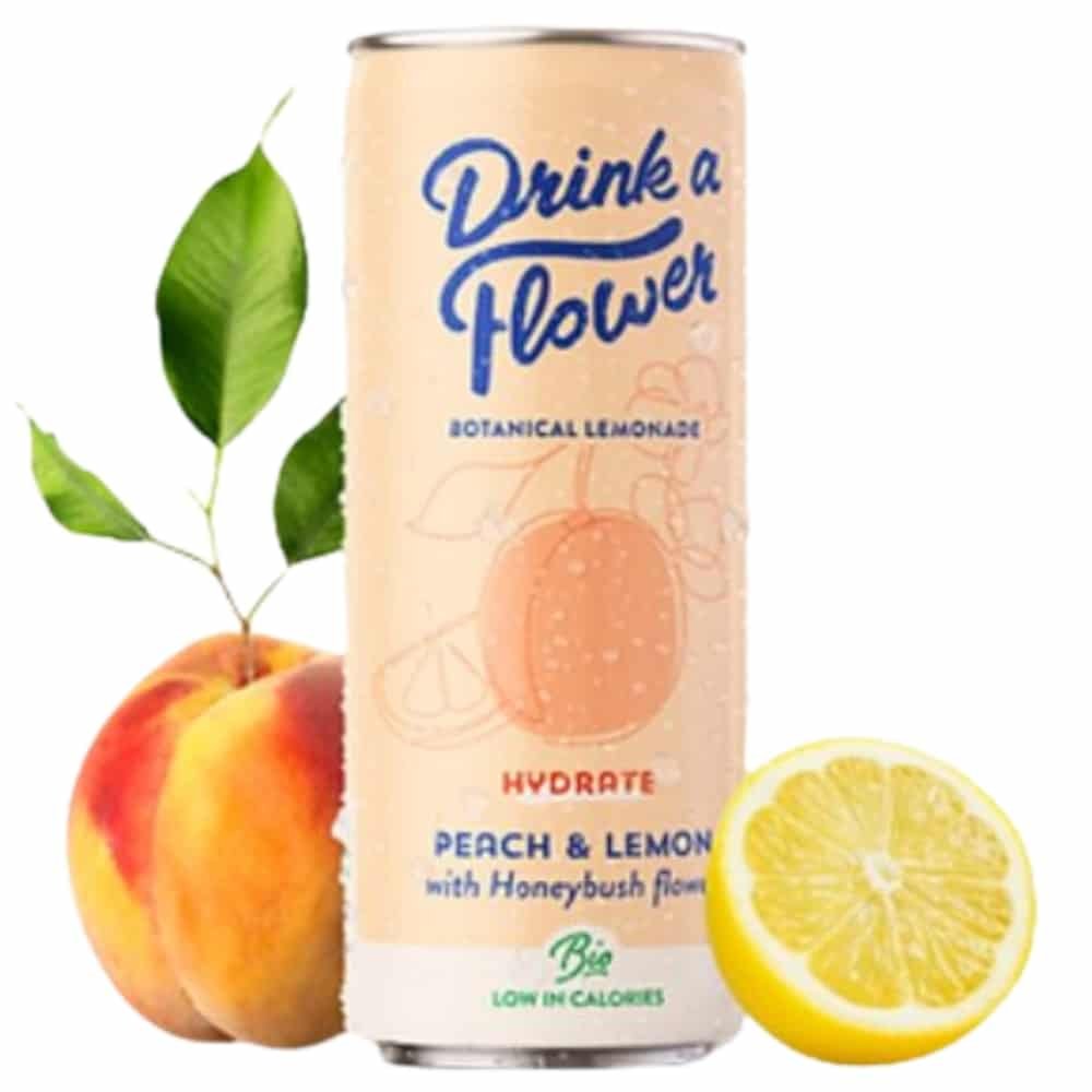 drink a flower – limonade hydrate peche et citron bio – 250ml