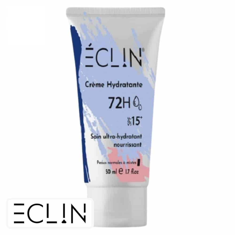 eclin – creme hydratante 72h peau normale a mixte spf15+ – 50ml