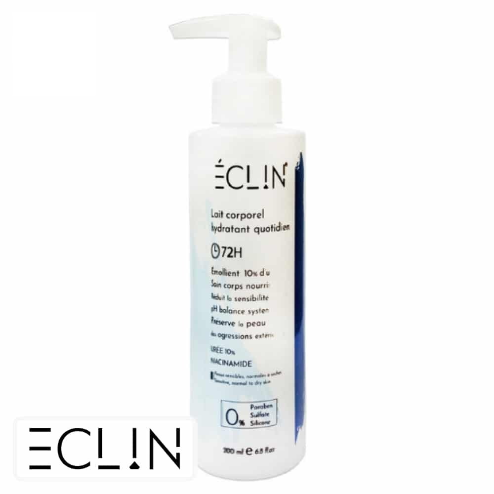 eclin – lait corporel hydratant quotidien 72h emollient 10% d’uree – 200ml