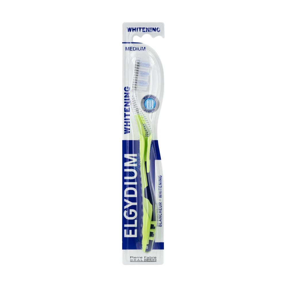 elgydium – brosse a dents blancheur medium – 1u elgydium – brosse a dents blancheur medium – 1u