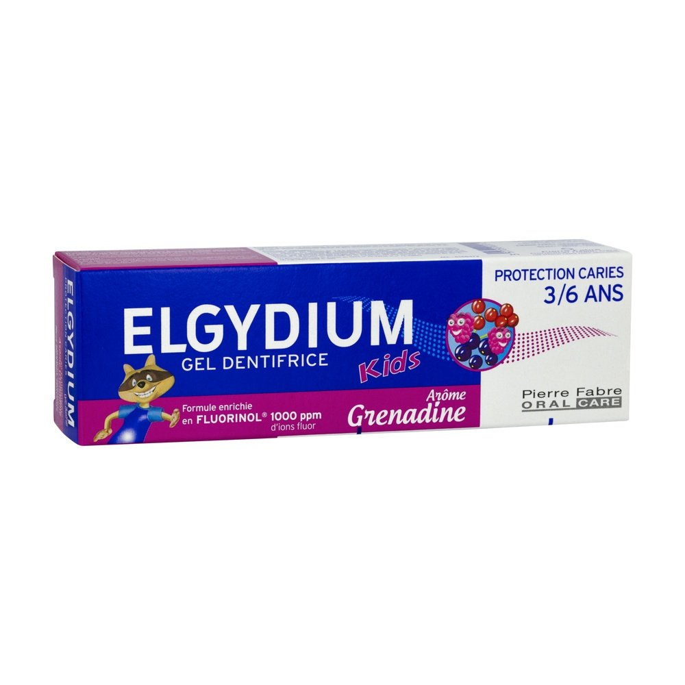 elgydium – dentifrice kids grenadine 3 6ans protection caries – 50ml elgydium – dentifrice kids grenadine 3 6ans protection caries – 50ml