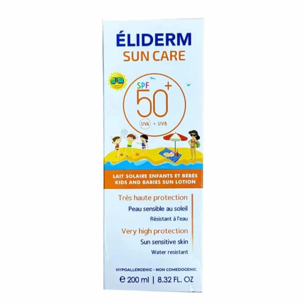 eliderm – sun care lait solaire enfants et bebes spf50+ – 200ml