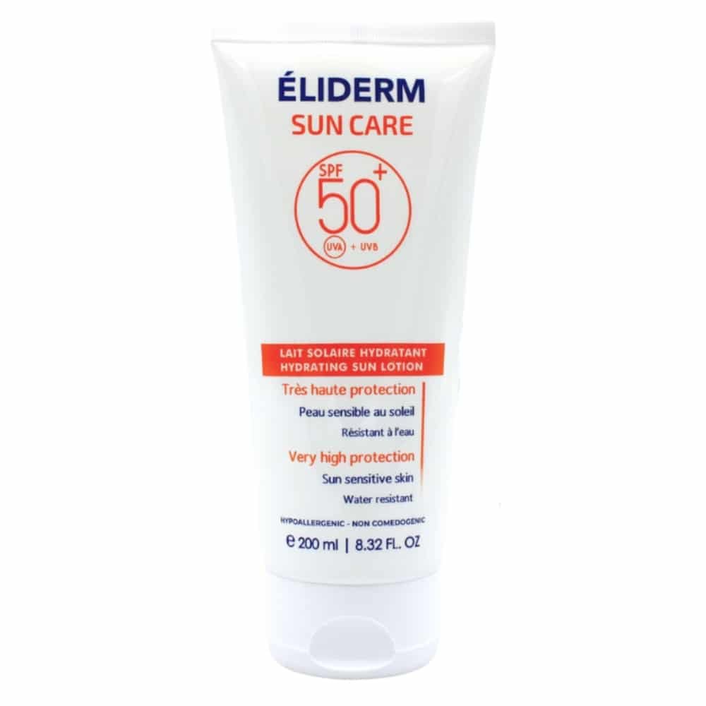 eliderm – sun care lait solaire hydratant spf50+ – 200ml