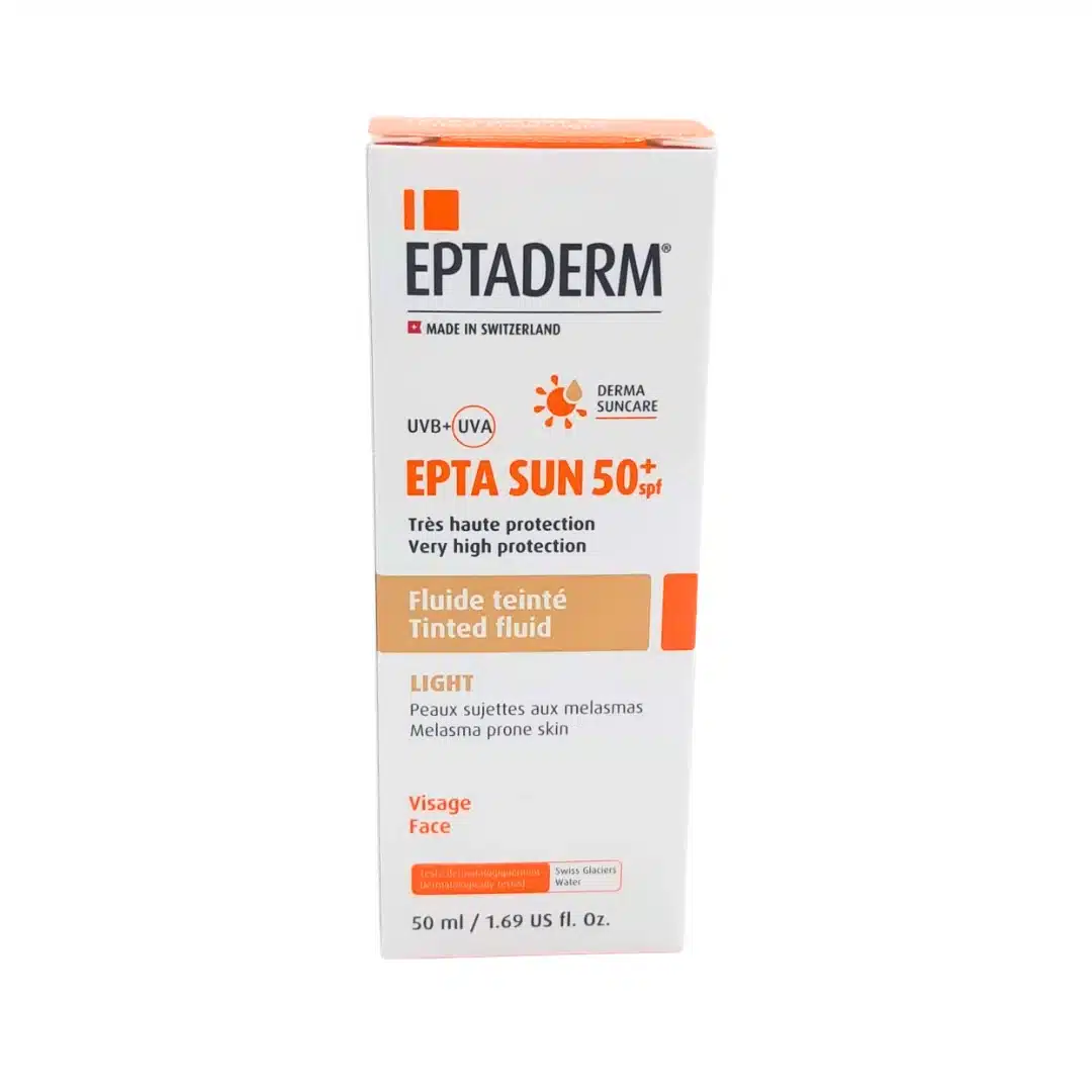 eptaderm – epta sun spf50+ fluide teinte light – 50ml