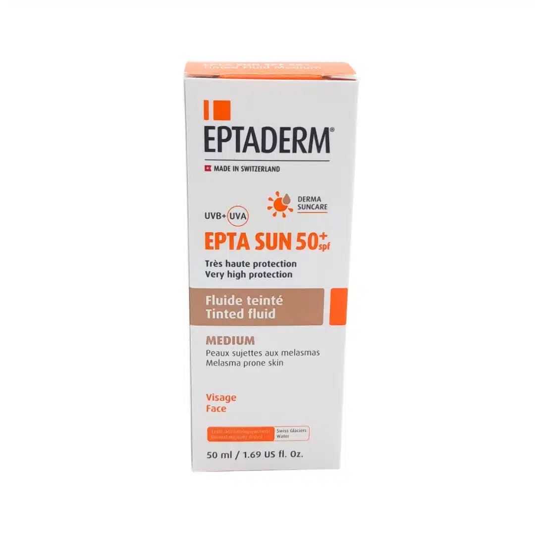 eptaderm – epta sun spf50+ fluide teinte medium – 50ml
