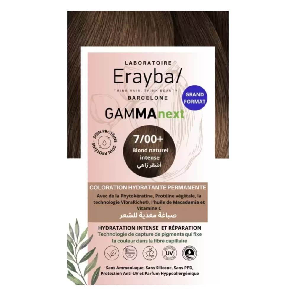 erayba – gammanext coloration cheveux hydrante permanente – 7.00+ – blond naturel intense