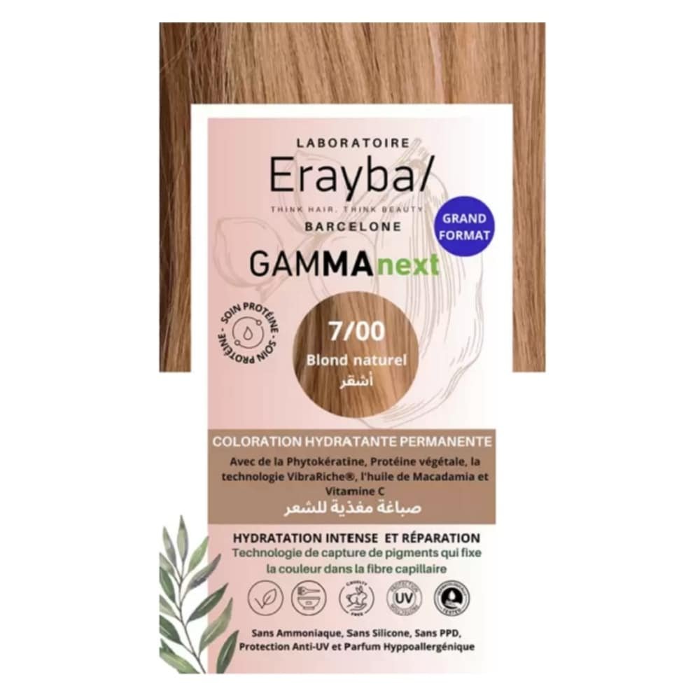 erayba – gammanext coloration cheveux hydrante permanente – 7.00 – blond naturel