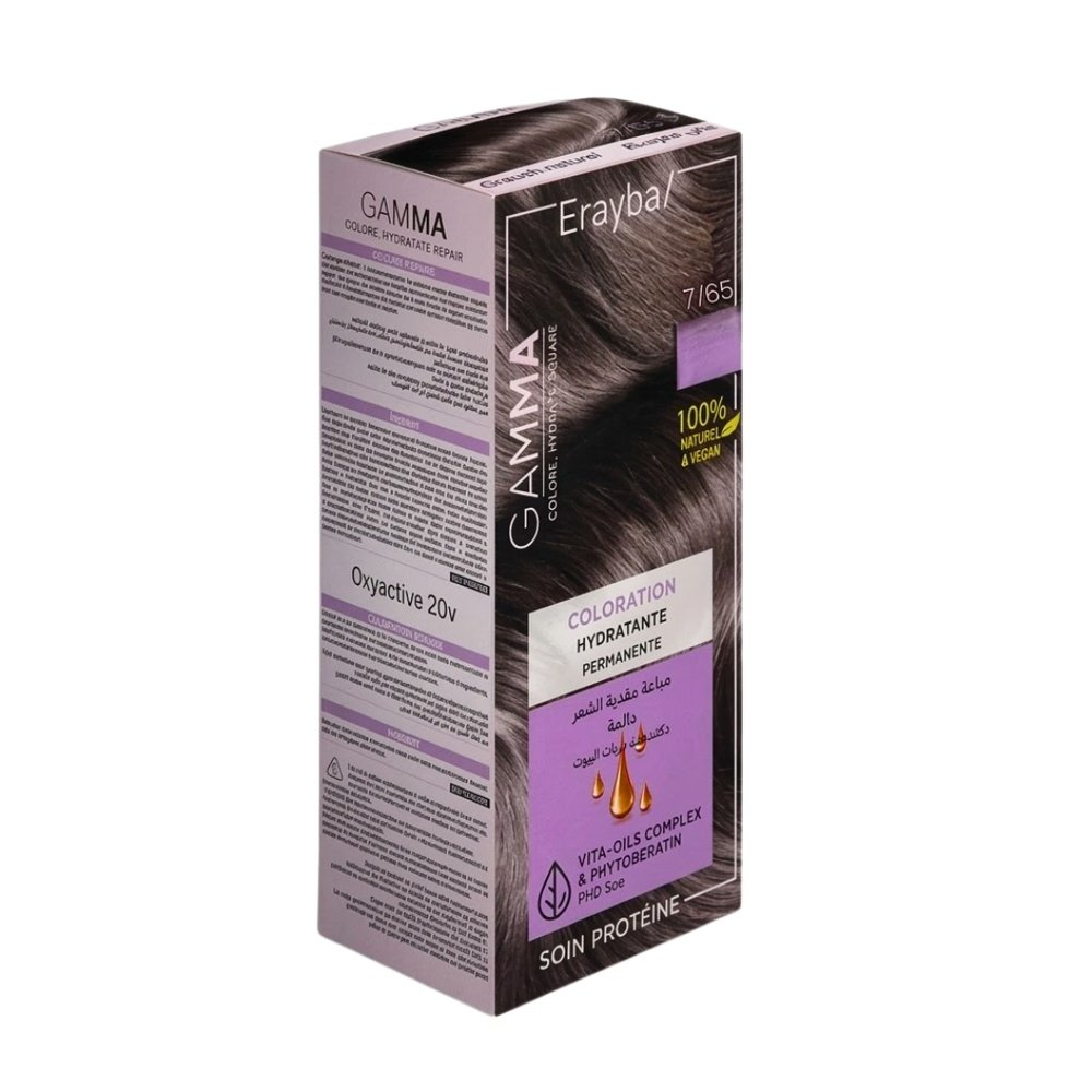erayba – kit coloration permanente 7/65 blonde chocolat dore – 270ml