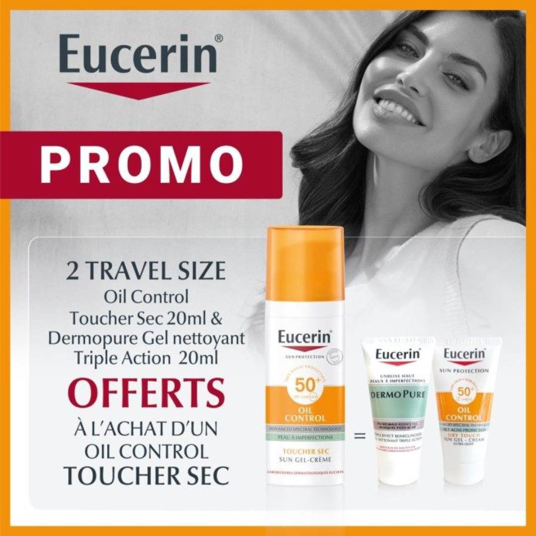 🎁 pack 🎁 – eucerin – ecran huile controle 50ml+hydro protect ech+dermopure ech pack