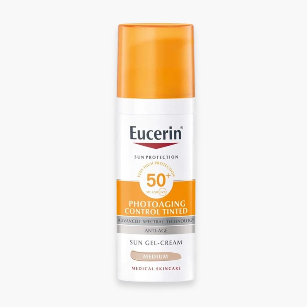 eucerin – sun photoaging control gel creme solaire teinte medium anti age spf50 – 50ml