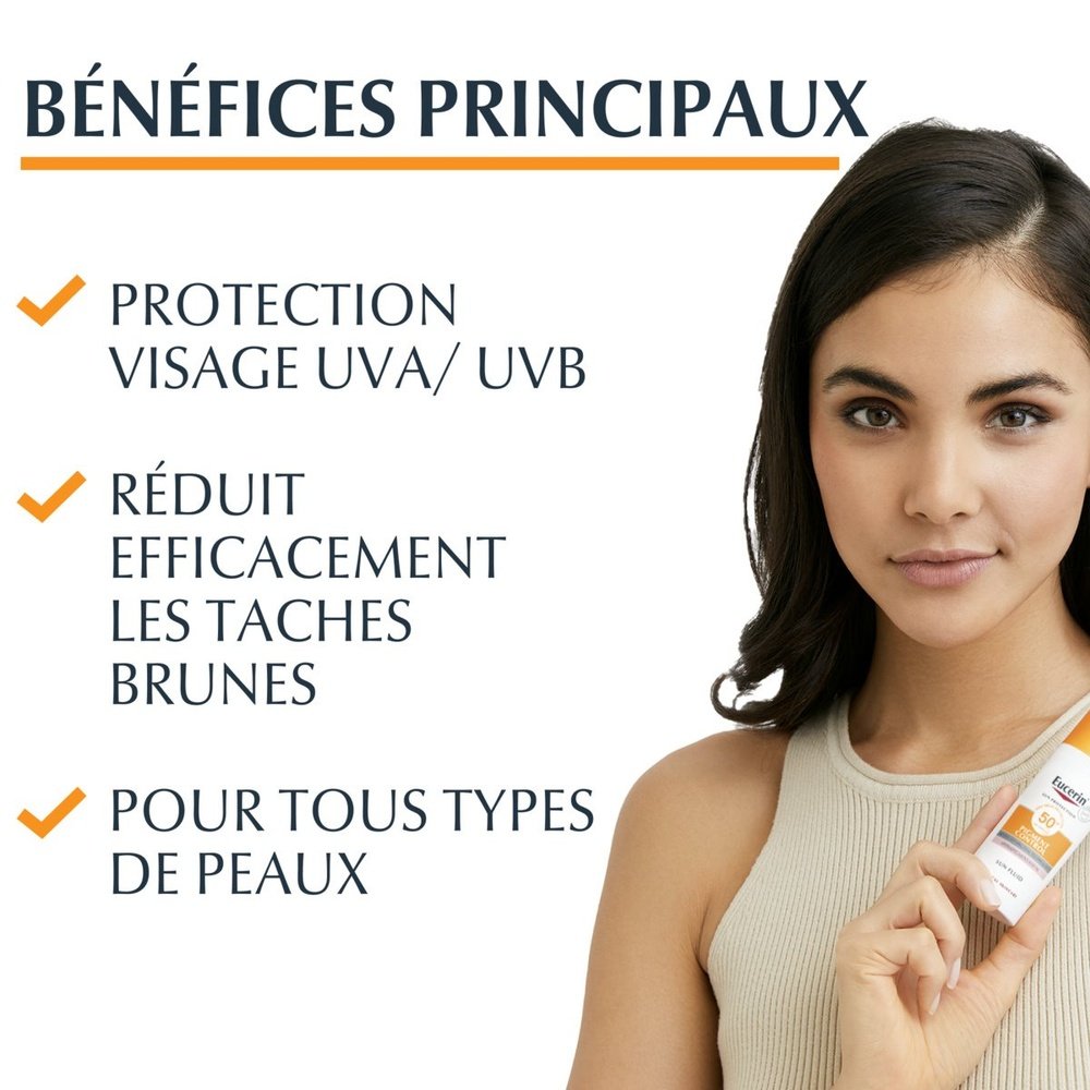 eucerin – sun pigment control fluide solaire anti taches spf50+ – 50ml – (destockage) eucerin – sun pigment control fluide solaire anti taches spf50+ – 50ml – (destockage)