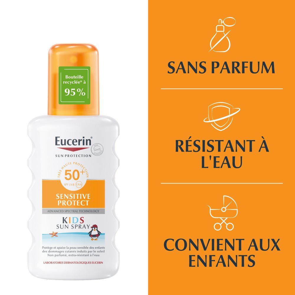 eucerin – sun sensitive protect kids spray solaire spf50+ – 200ml eucerin – sun sensitive protect kids spray solaire spf50+ – 200ml