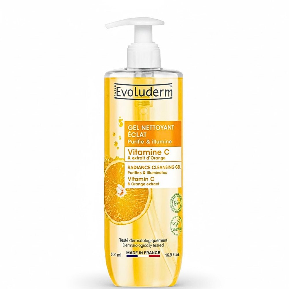 evoluderm – gel nettoyant eclat vitamine c – 500ml