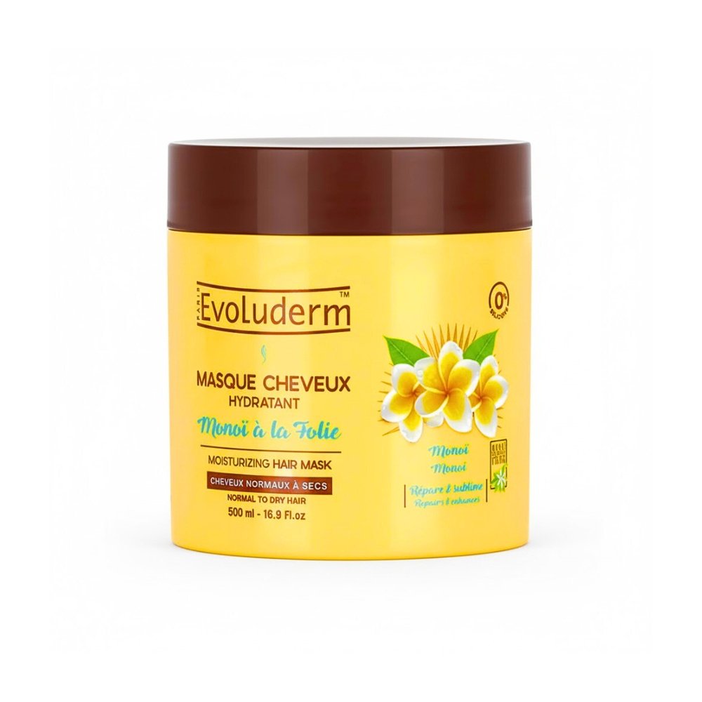 evoluderm – masque cheveux monoi a la folie – 500ml