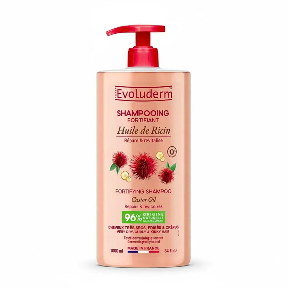 evoluderm – shampo huile de ricin – 1l