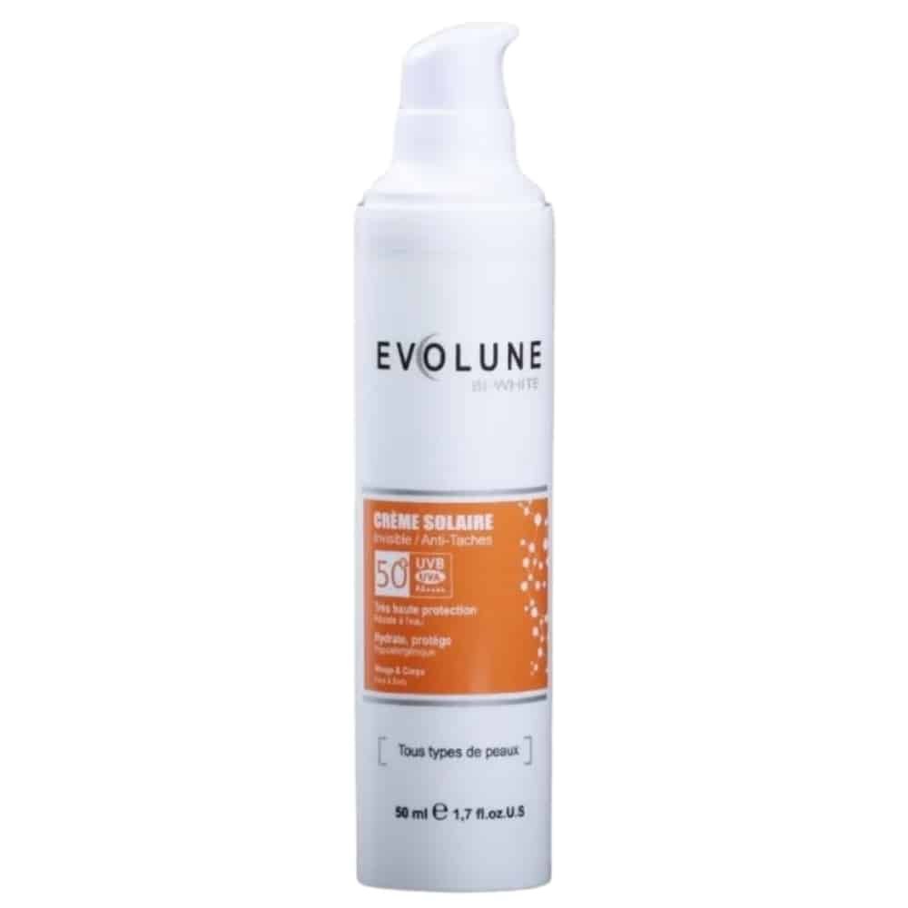 evolunes – bi white creme solaire invisible anti taches spf50+ – 50ml
