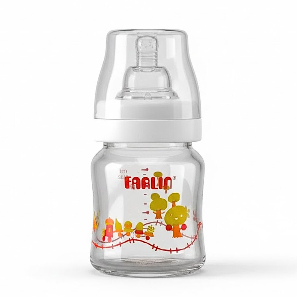 farlin – biberon en verre col large boroc – 240ml