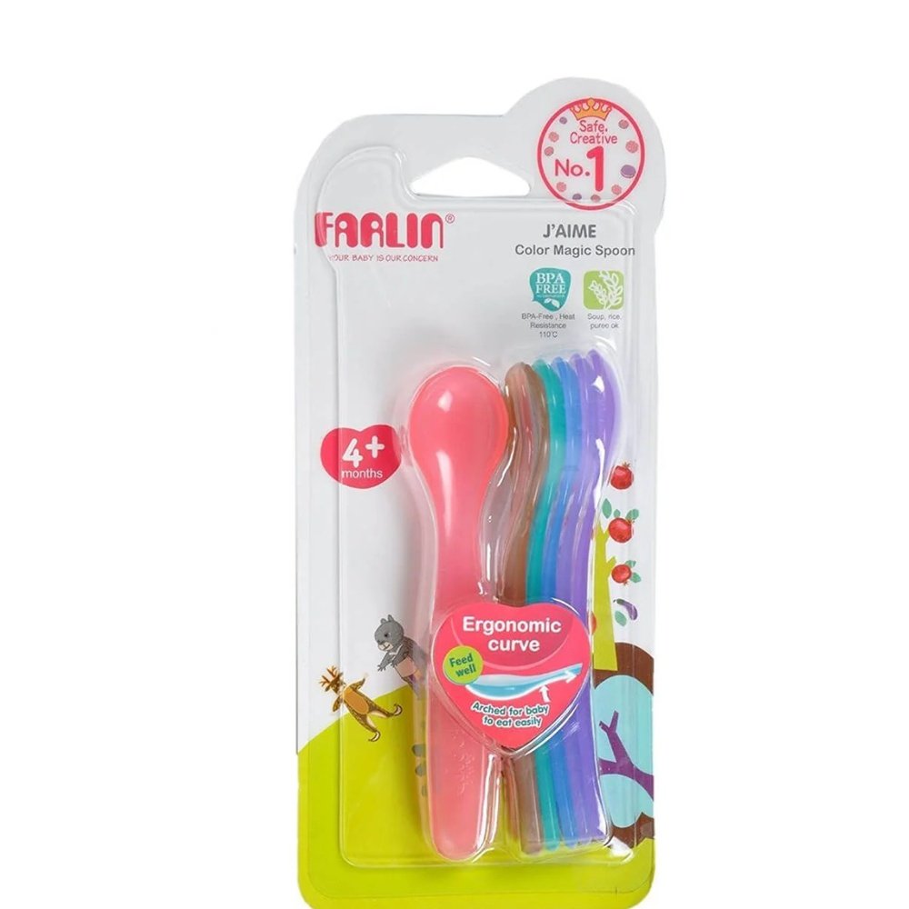 farlin – cuillere couleur 7 pieces +12m bf 237a