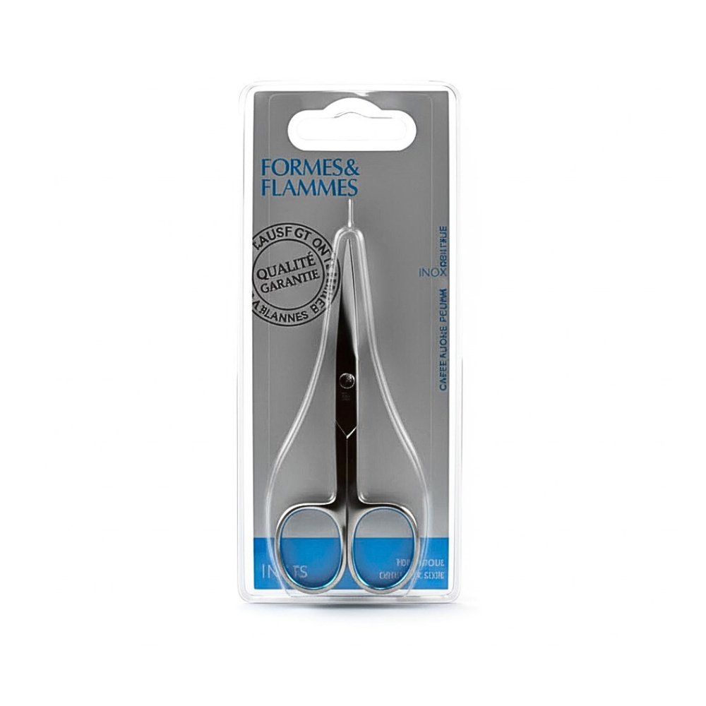 formes et flammes – ciseaux a envies courbes acier forge inoxydable poli refrence 80