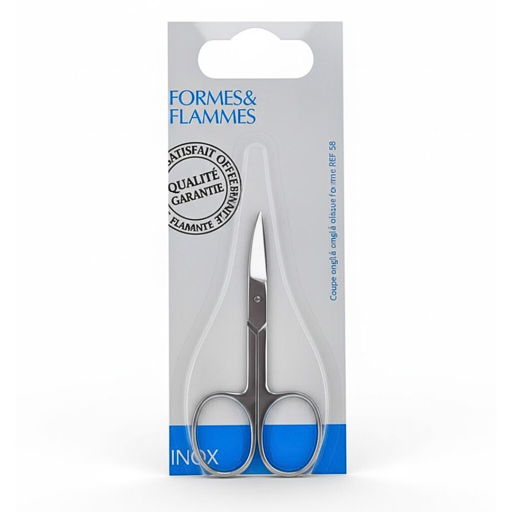 formes et flammes – ciseaux a ongles courbes acier forge inoxydable poli refrence82