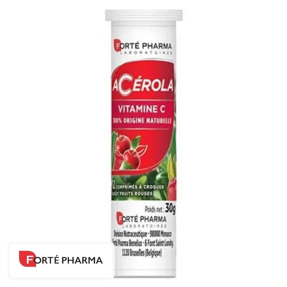 forte pharma – acerola vitamine c – 12 comprimes