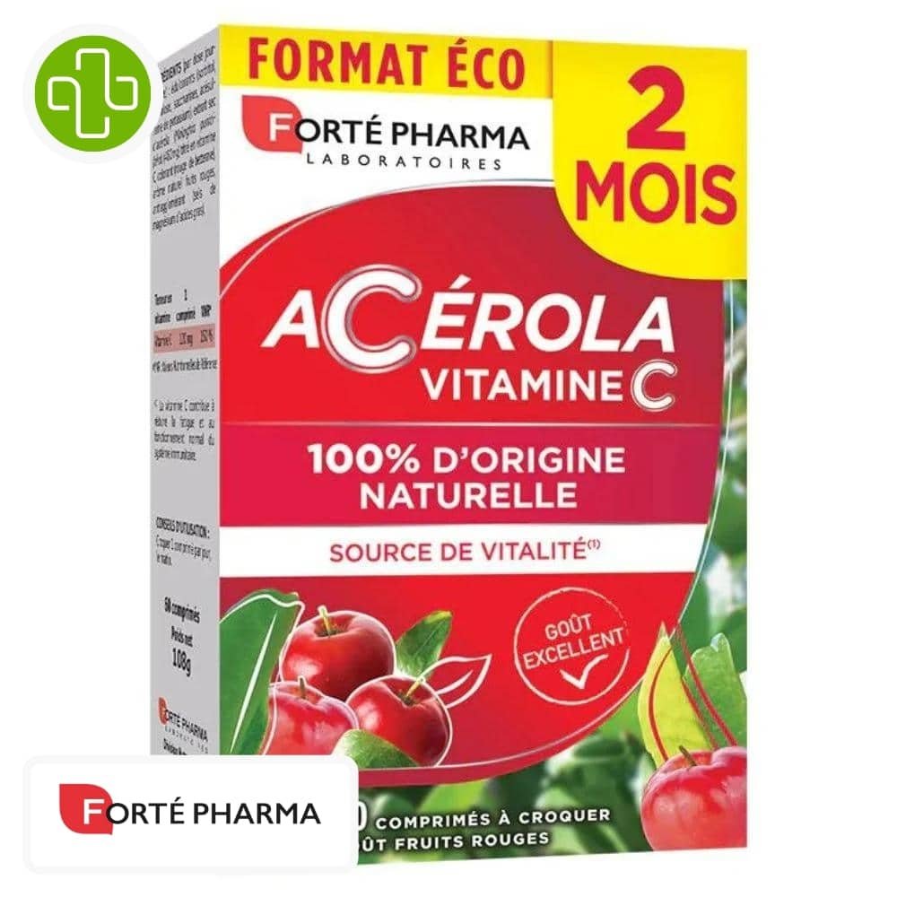 forte pharma – acerola vitamine c – 60 comprimes