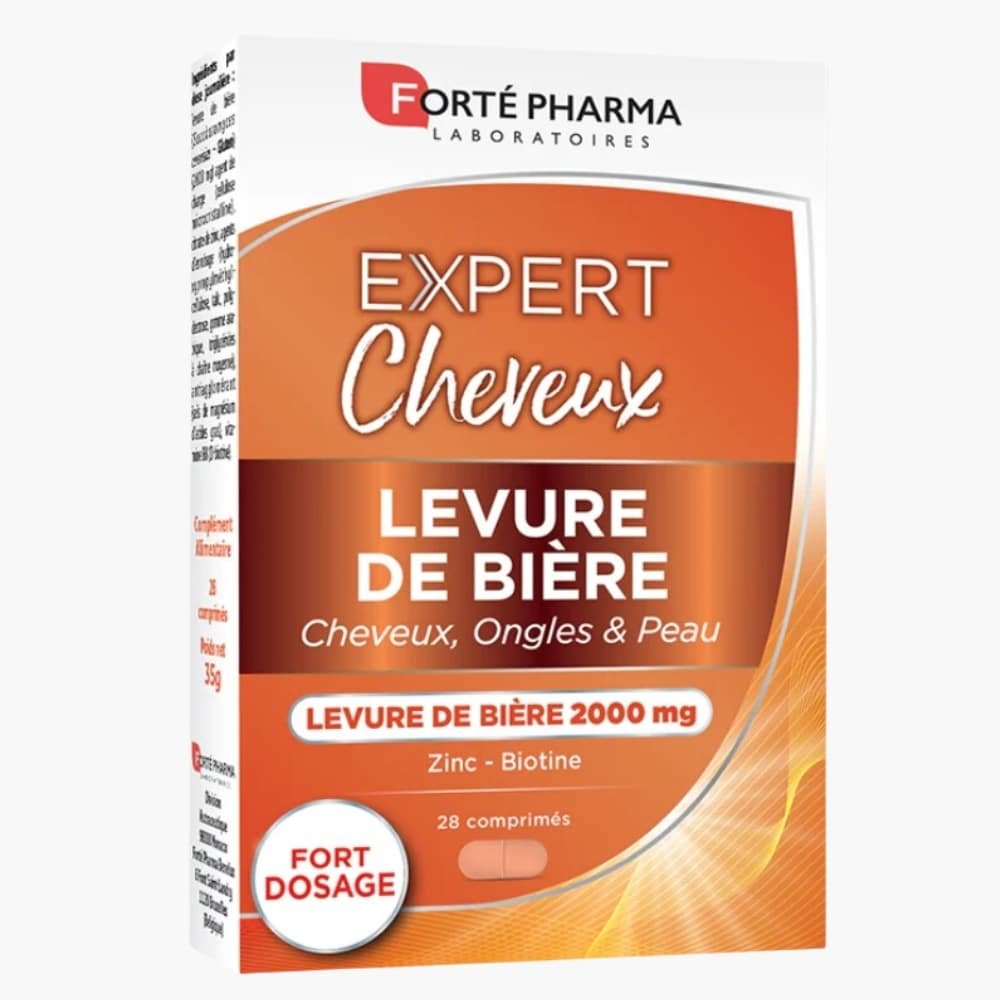 forte pharma – expert cheveux levure de biere cheveux, ongles et peau fort dosage 2000mg – 56 comprimes