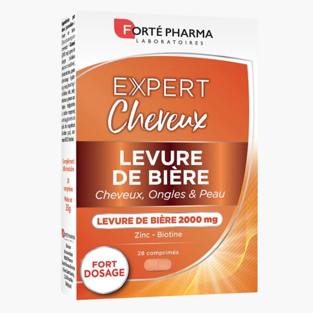 forte pharma – expert cheveux, ongles et peau levure de biere 2000mg – 28 comprimes