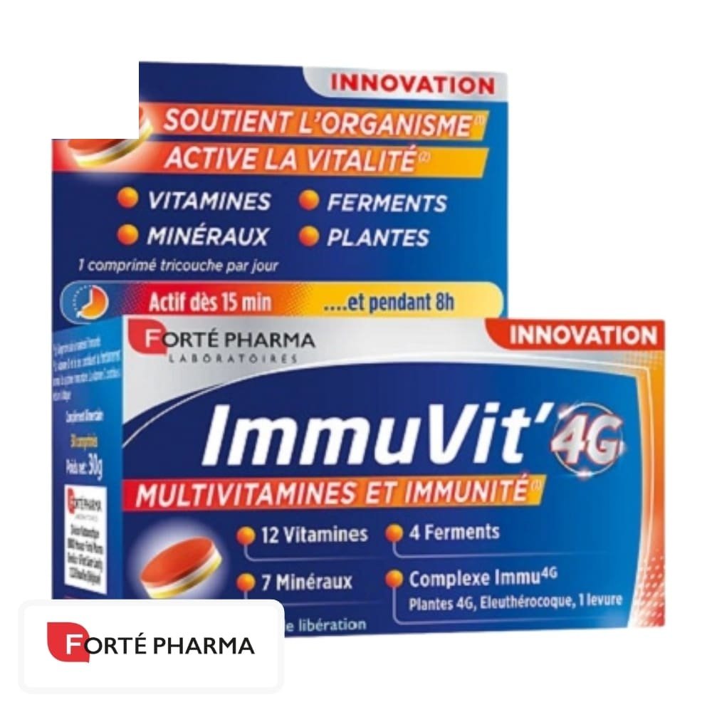 forte pharma – immuvit 4g mulrivitamines et immunite – 30 comprimes