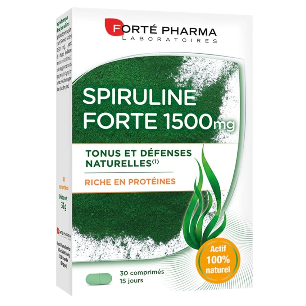 forte pharma – spiruline forte 1500mg tonus et defenses naturelles – 30 comprimes