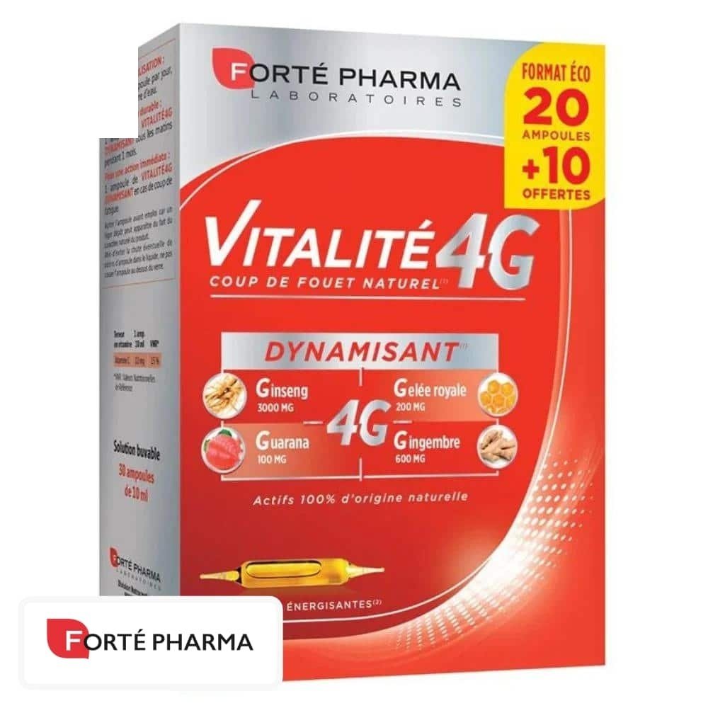 forte pharma – vitalite 4g dynamisant ampoules – 30u