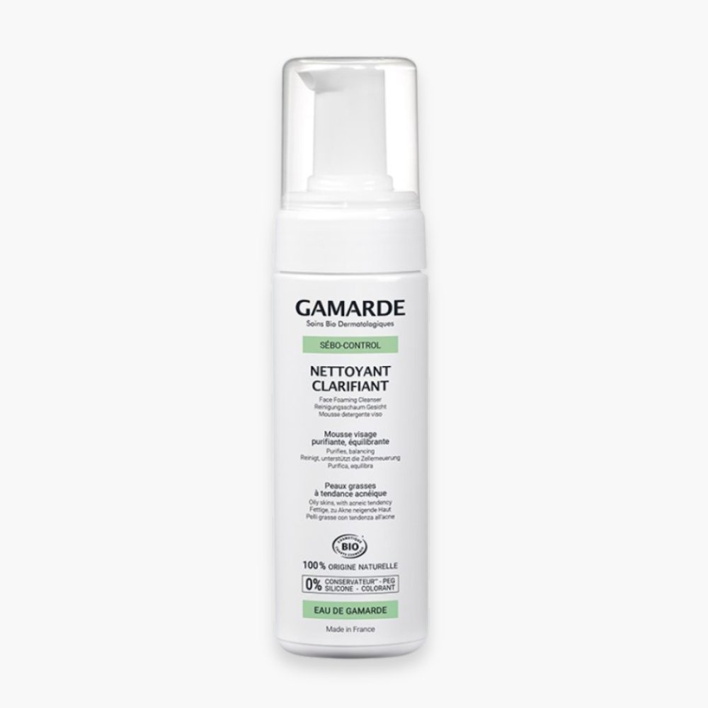 gamarde – sebo control mousse nettoyante clarifiante bio – 160ml