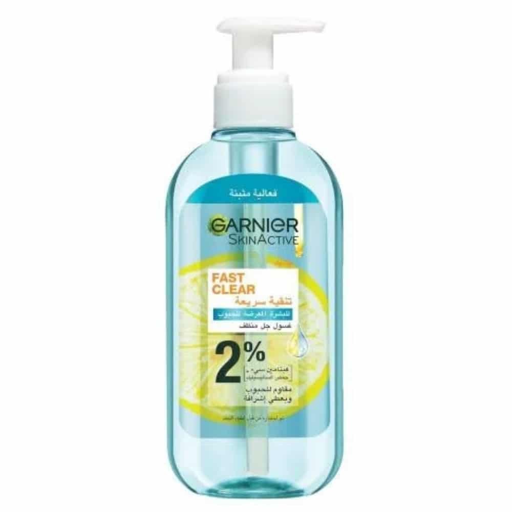 garnier – skin active fast clear gel nettoyant moussant anti acne avec de l’acide salicylique – 200ml