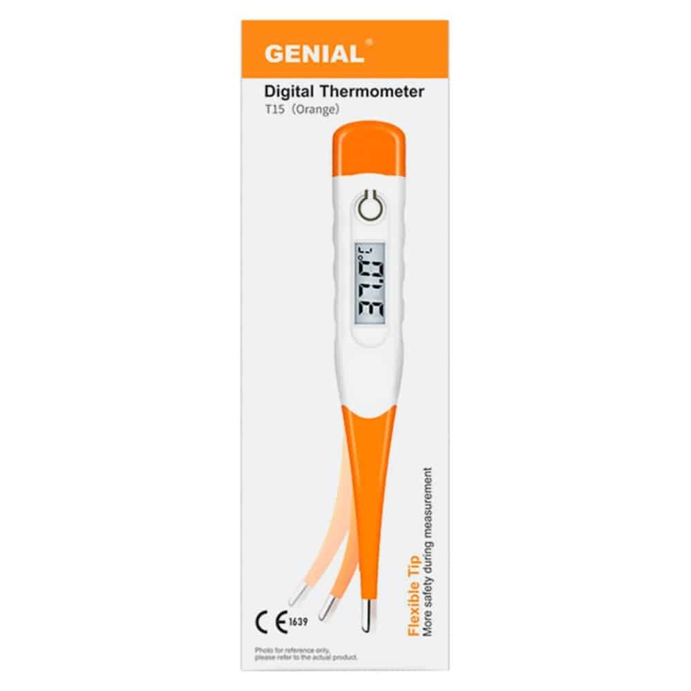 genial – thermometre digital pointe flexible (t15sc) orange – 1u