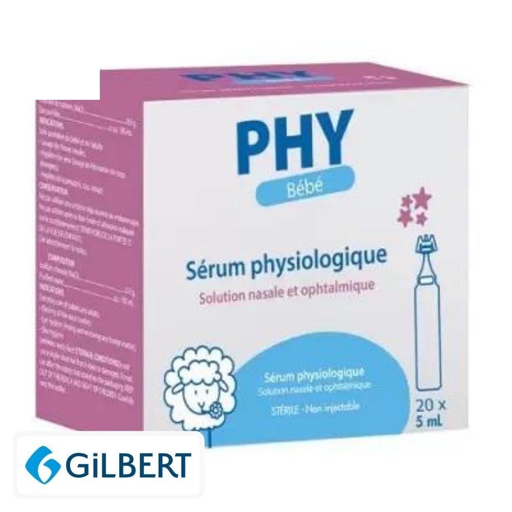 gilbert – phy bebe serum physiologique solution nasale et ophtalmique – 20x – 5ml