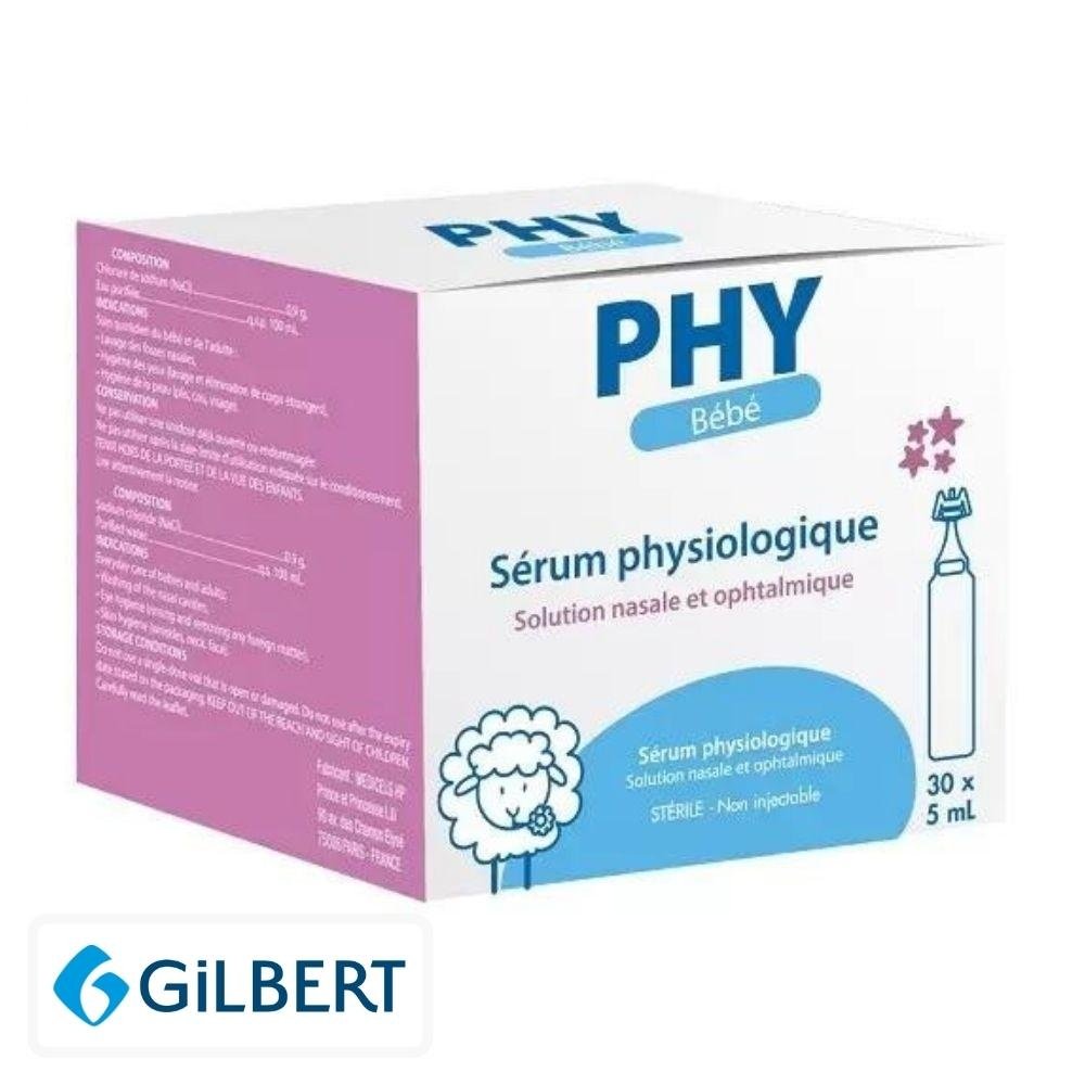 gilbert – phy bebe serum physiologique solution nasale et ophtalmique – 30x – 5ml
