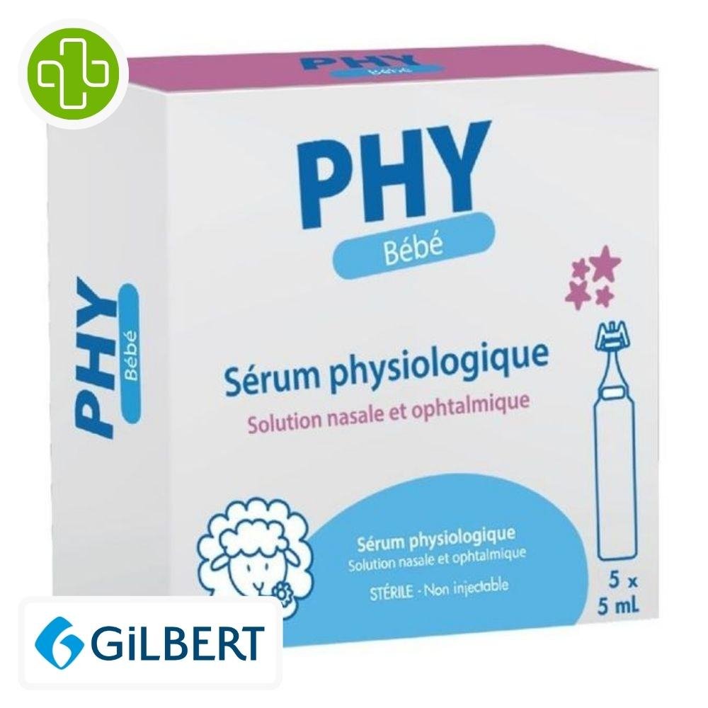 gilbert – phy bebe serum physiologique solution nasale et ophtalmique – 5x – 5ml