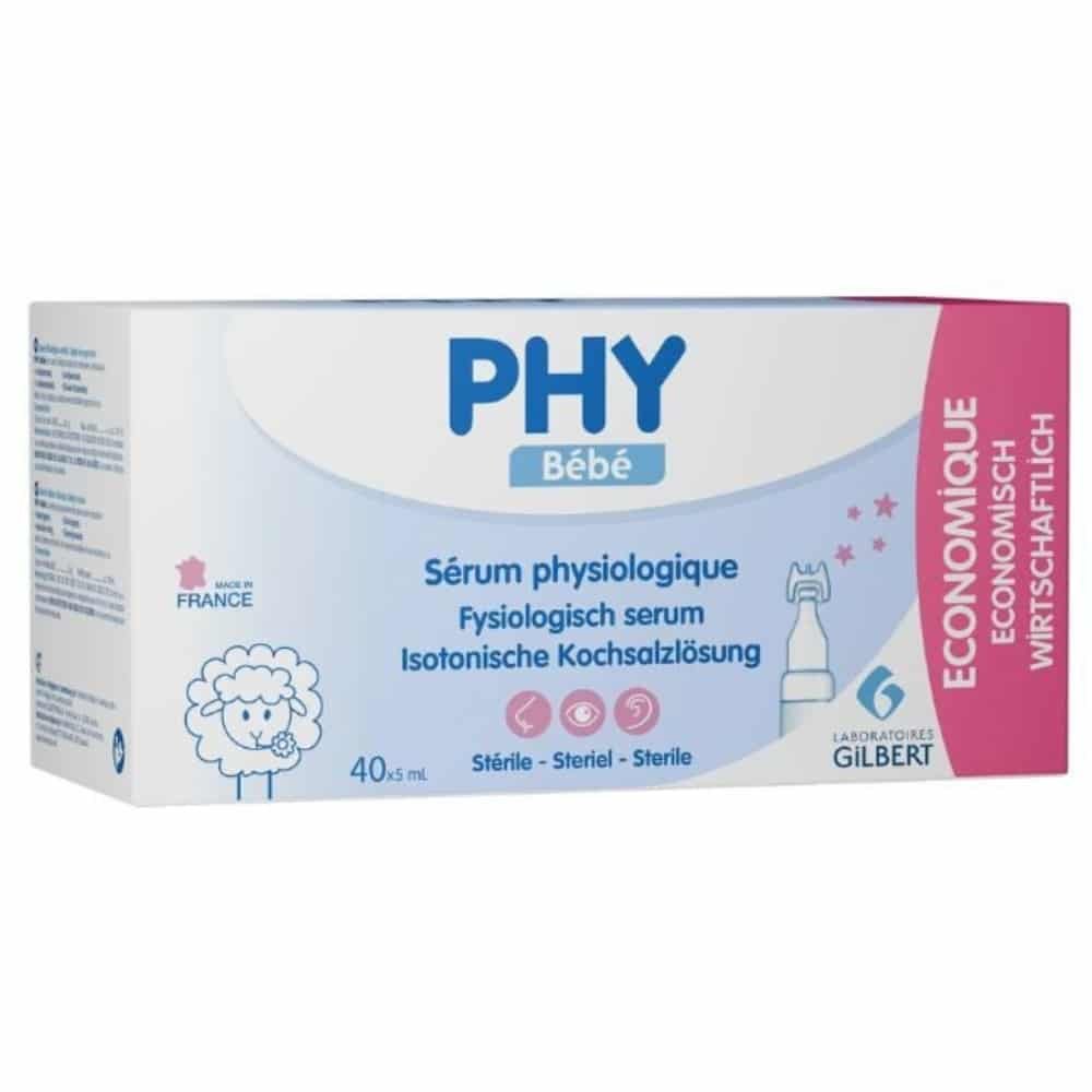 gilbert – phy bebe serum physiologique solution nasale ophtalmique – 40x – 5ml