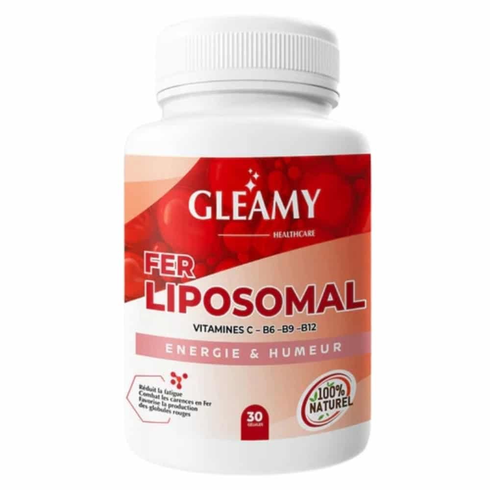gleamy – fer liposomal vitamine c, b6, b9 et b12 energie et humeur – 30 gelules