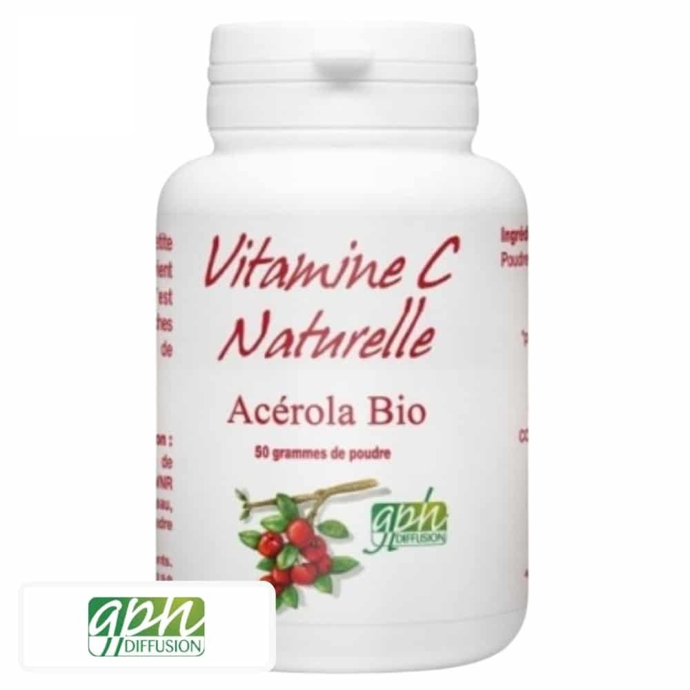 gph diffusion – vitamine c naturelle acerola bio en poudre – 50g